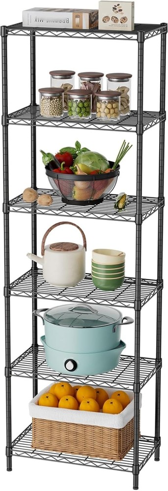 Rustproof 6 Tier Wire Shelf - Durable Storage for Kitchen, Garage, and Bathroom