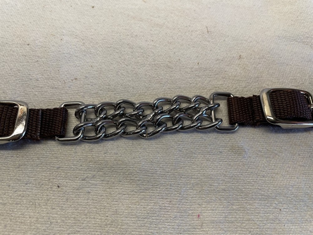 Double Chain Nylon Curb Strap - Adjustable 8-1/2" to 11"