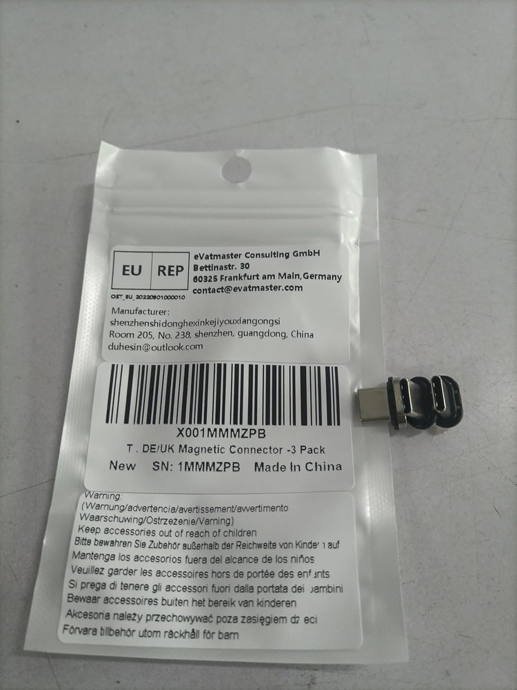 24pins Magnetic USB C Connector Tips Head (3 Only Tips-3Pack*Black-Silver