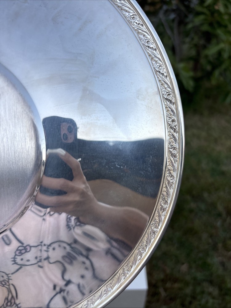 Silver-plated Round serving tray 10.5” Unidentified