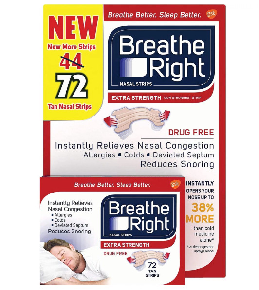 Breathe Right Extra Strength Tan Nasal Strips - 72 Count