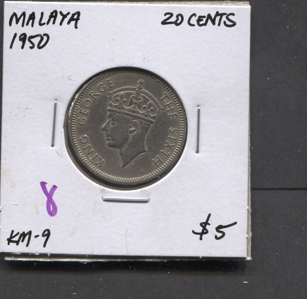 1950-Malaya-20 Cents