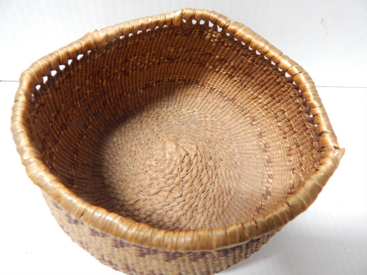FINE ANTIQUE YUROK (HUPA) CALIFORNIA GIFT SIZED BASKET - NICE EXAMPLE