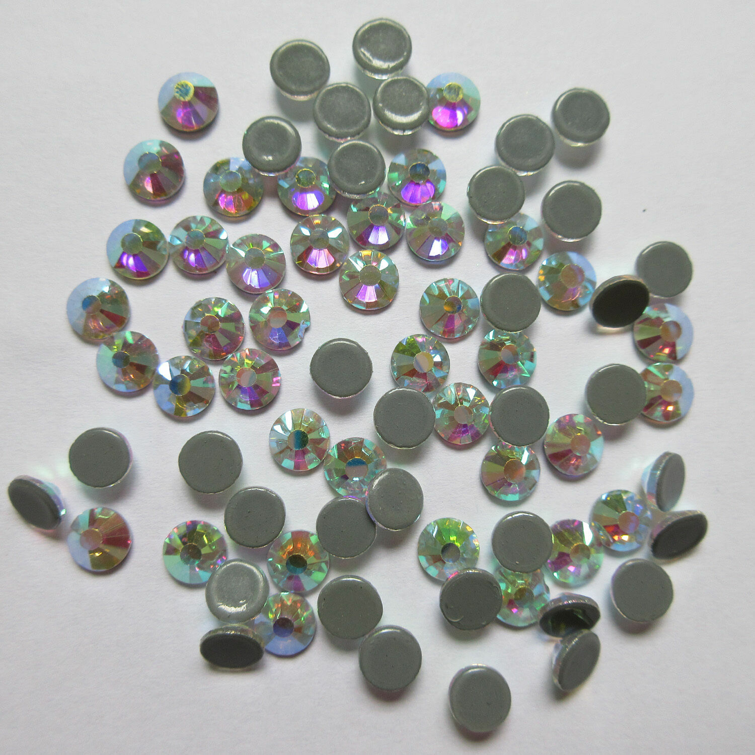 Crystal AB Iron On Hotfix Rhinestones Hot Fix Flatback White Clear Strass Stones