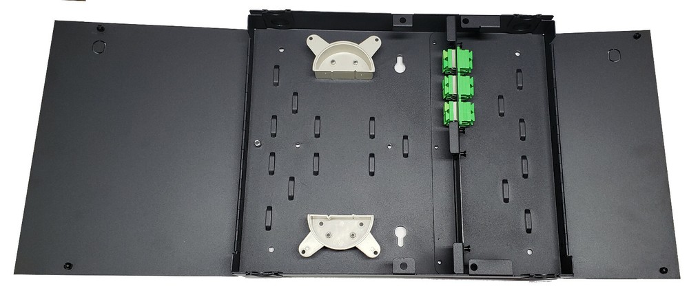 12 Fiber Dual Door Wall Mount w/ 6 SC/APC Duplex Adapters, Patch Only Singlemode