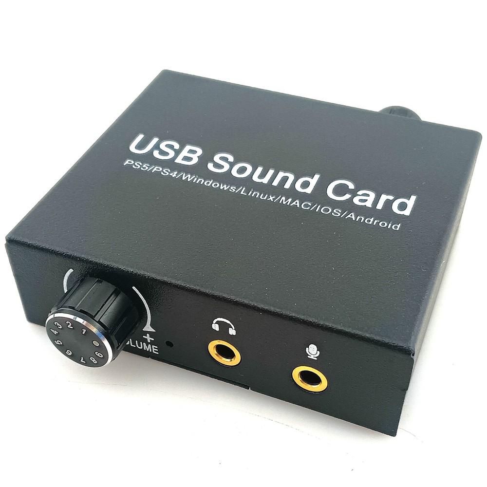 PC USB Headphone Amplifier 3.5mm Stereo Audio Output Microphone Input Portable