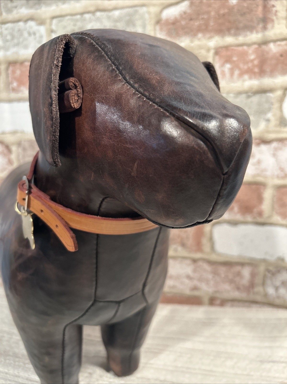 Vintage DIMITRI OMERSA Leather Dog Abercrombie Fitch Footstool Ottoman