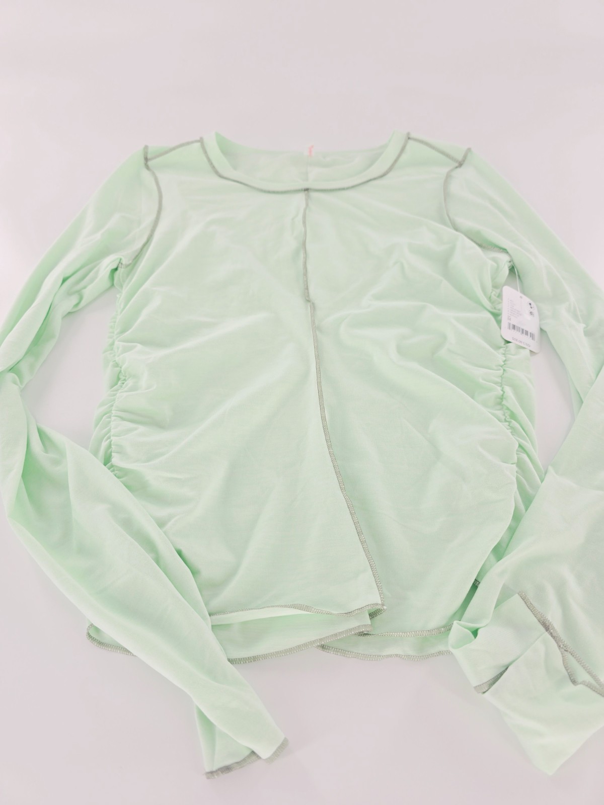 Free People FP Movement Right On Run Long Sleeve Shirt Green Blue Size Medium M