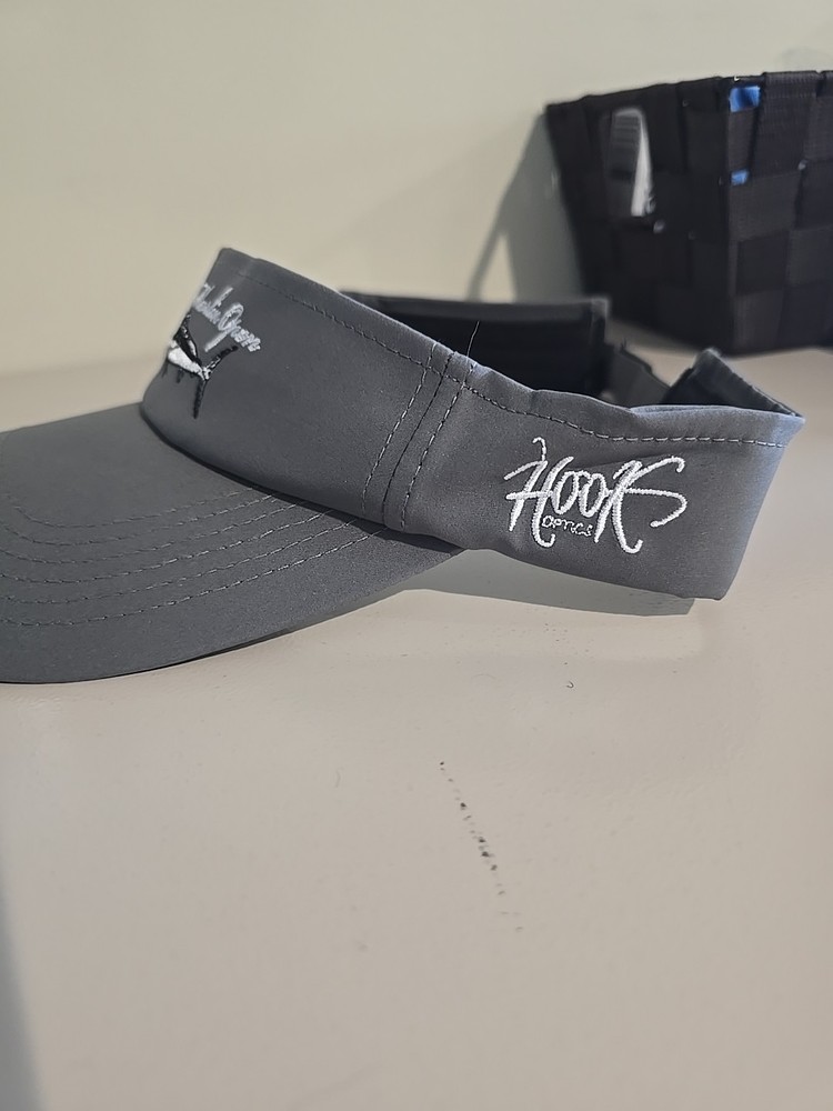 White Marlin Open Grey Visor With Hook & loop Closure One Size New Hook Optics