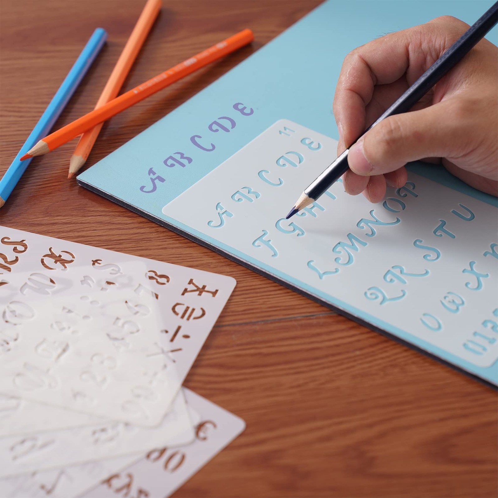 12Pcs Alphabet Letters Numbers Stencils for Painting Drawing Scrapbooking Cards