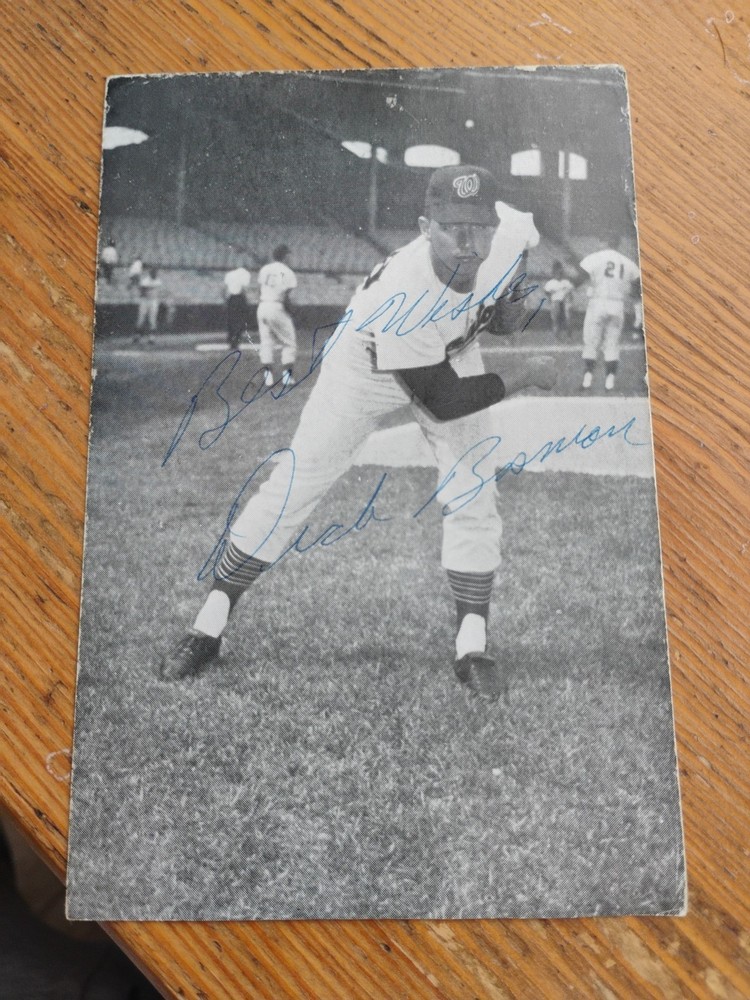 Dick Bosman Washington Senators Autographed Postcard