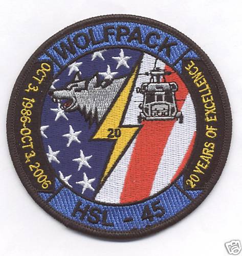HSL-45 WOLFPACK 1986-2006 20 YEAR patch