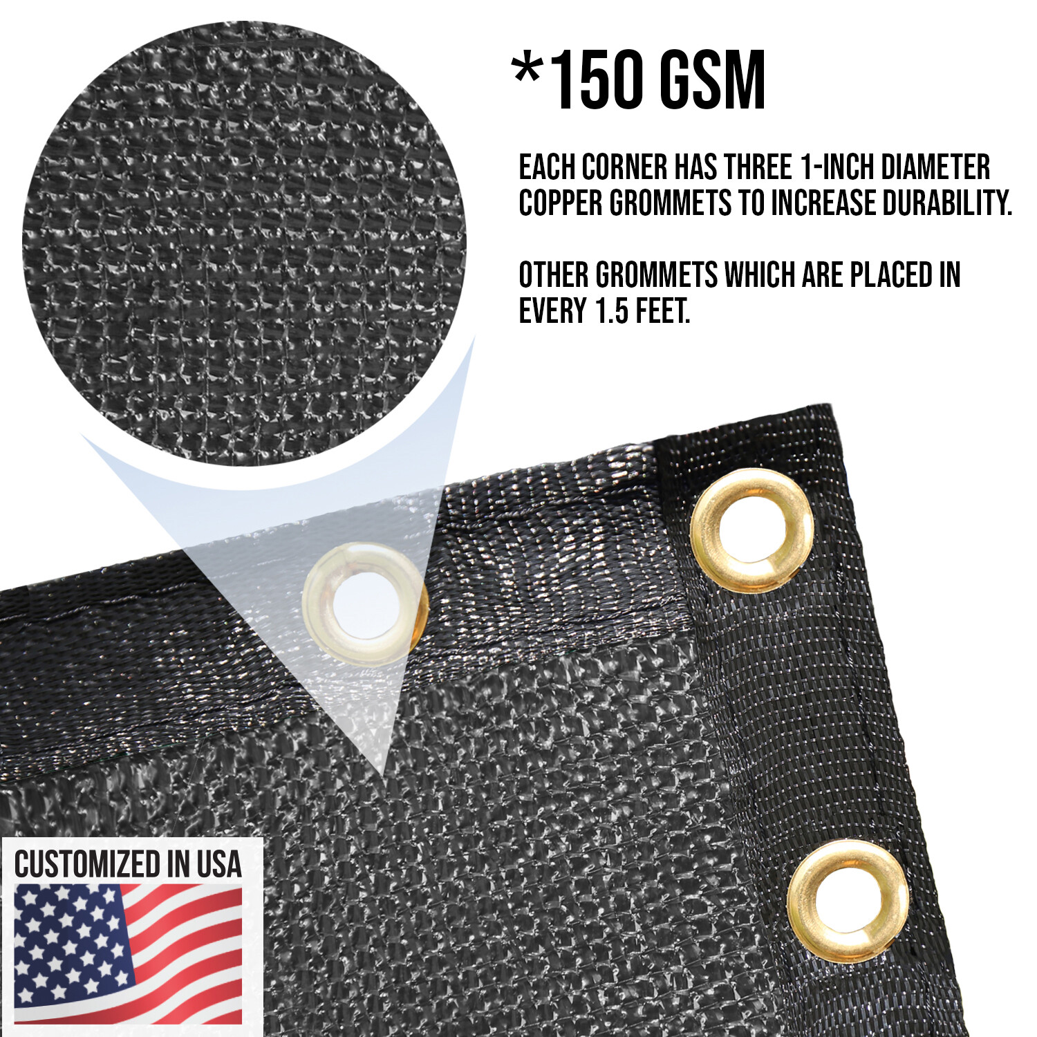 4' 5' 6' 8' Windscreen Privacy Fence Screen Shade Cover Mesh Tarp Garden-Black