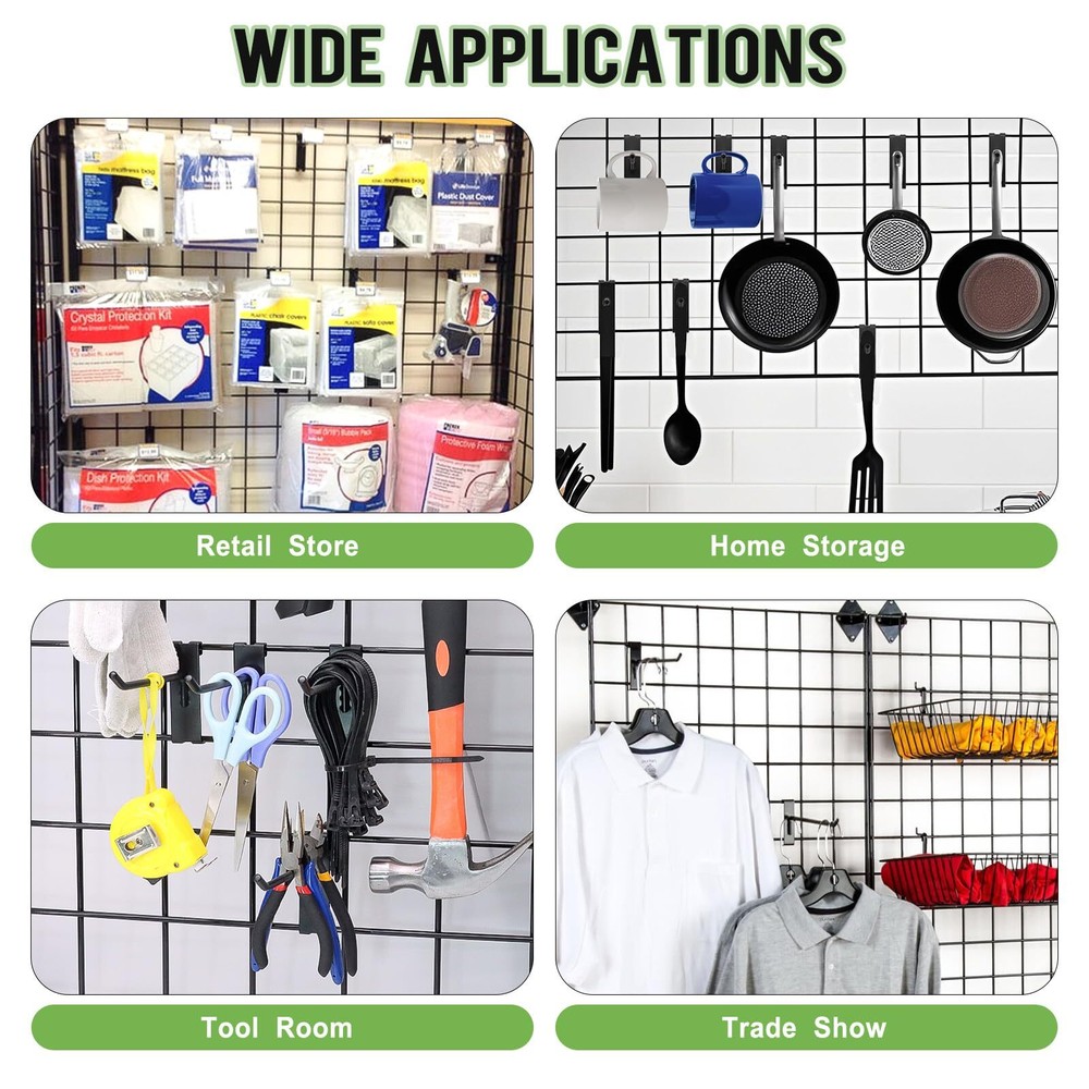 60 Pcs Gridwall Hooks 6 Inch Grid Wall Hook Display for Gridwall Panels 20 Lb...