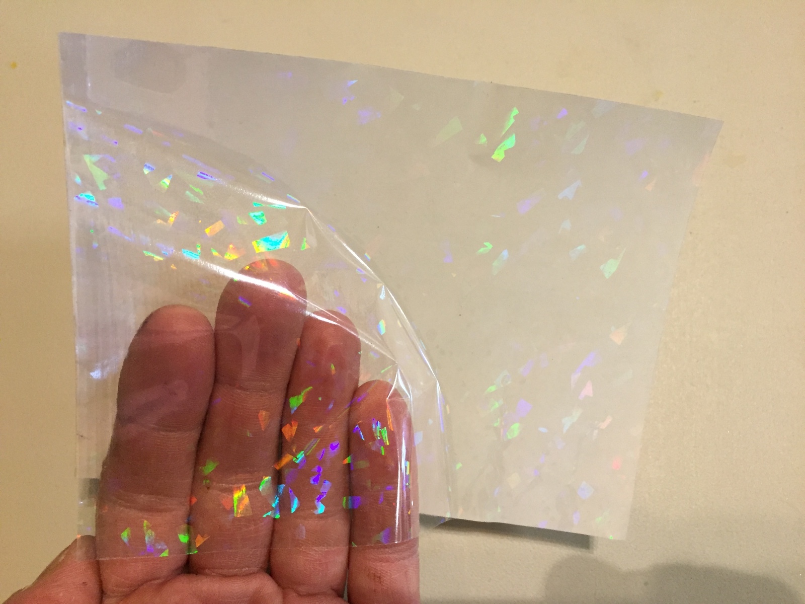 Holographic  Overlay, Choose Pattern and Size, Sticky Adhesive, Novelty Grade