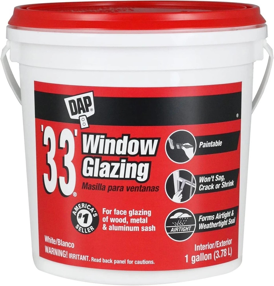 Professional Grade Window Putty, White, 1 Gal