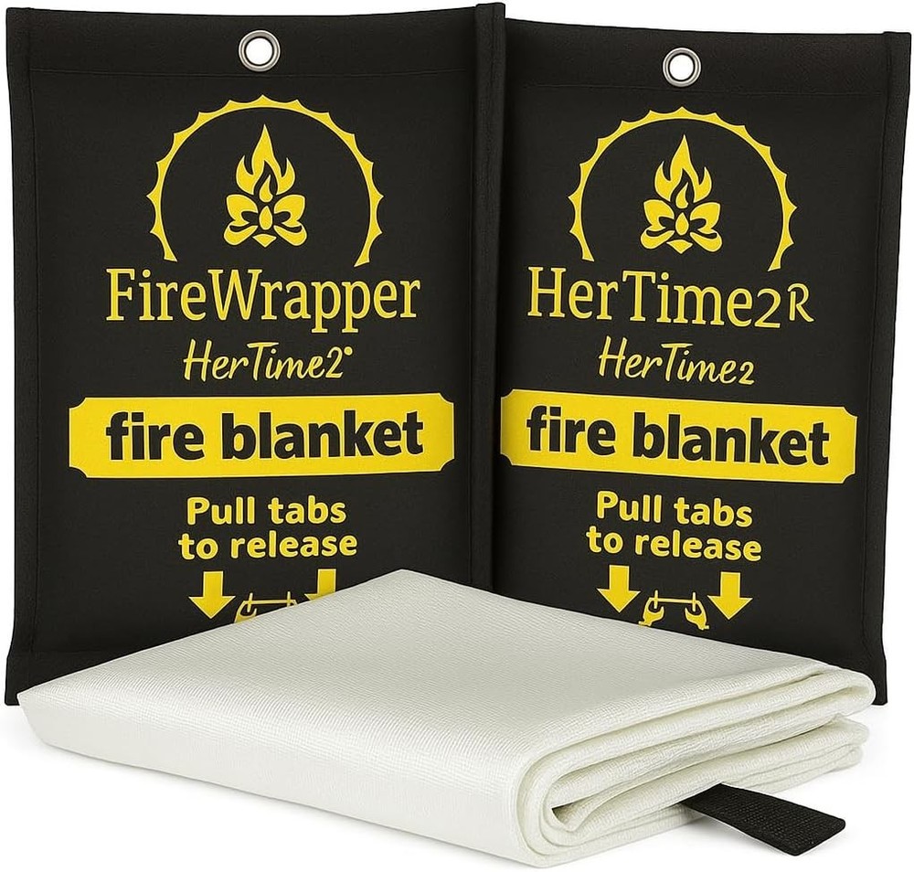 FireWrapper Fire Blankets Flame-Resistant Weatherproof 2-Pack Reusable Emergency