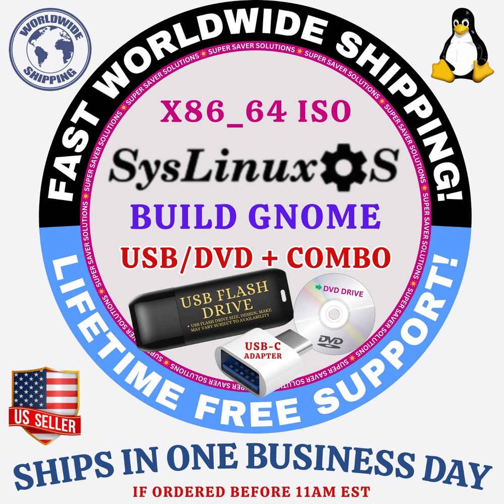 SysLinuxOS LINUX OS | LATEST BUILDS ISO | DVD, USB, COMBOS | FAST SHIPPING