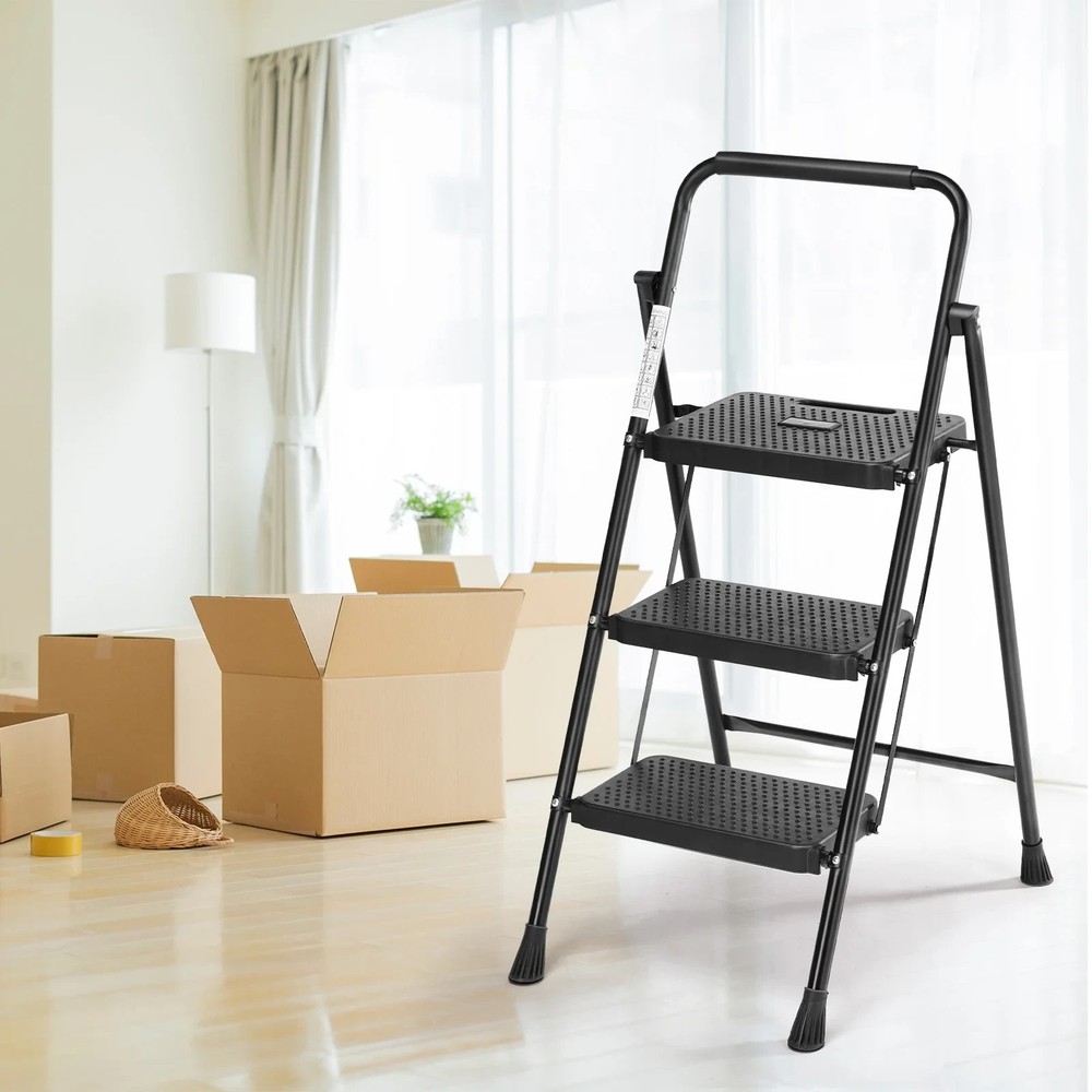 Gianna 3 Step Ladder, Step Stool for Adults,3 Step Ladder Folding Step Stool wit