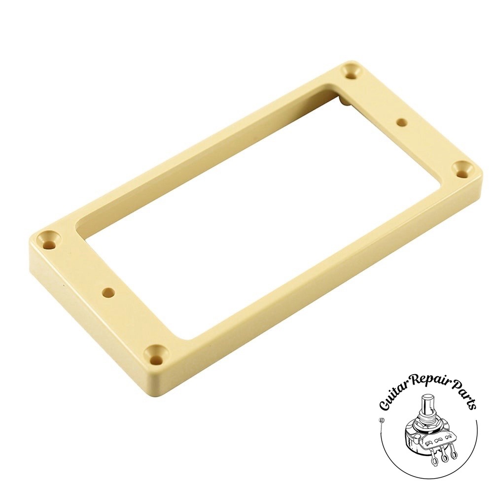 Plastic Humbucking Pickup Mounting Ring, Flat Bottom, High - Cream