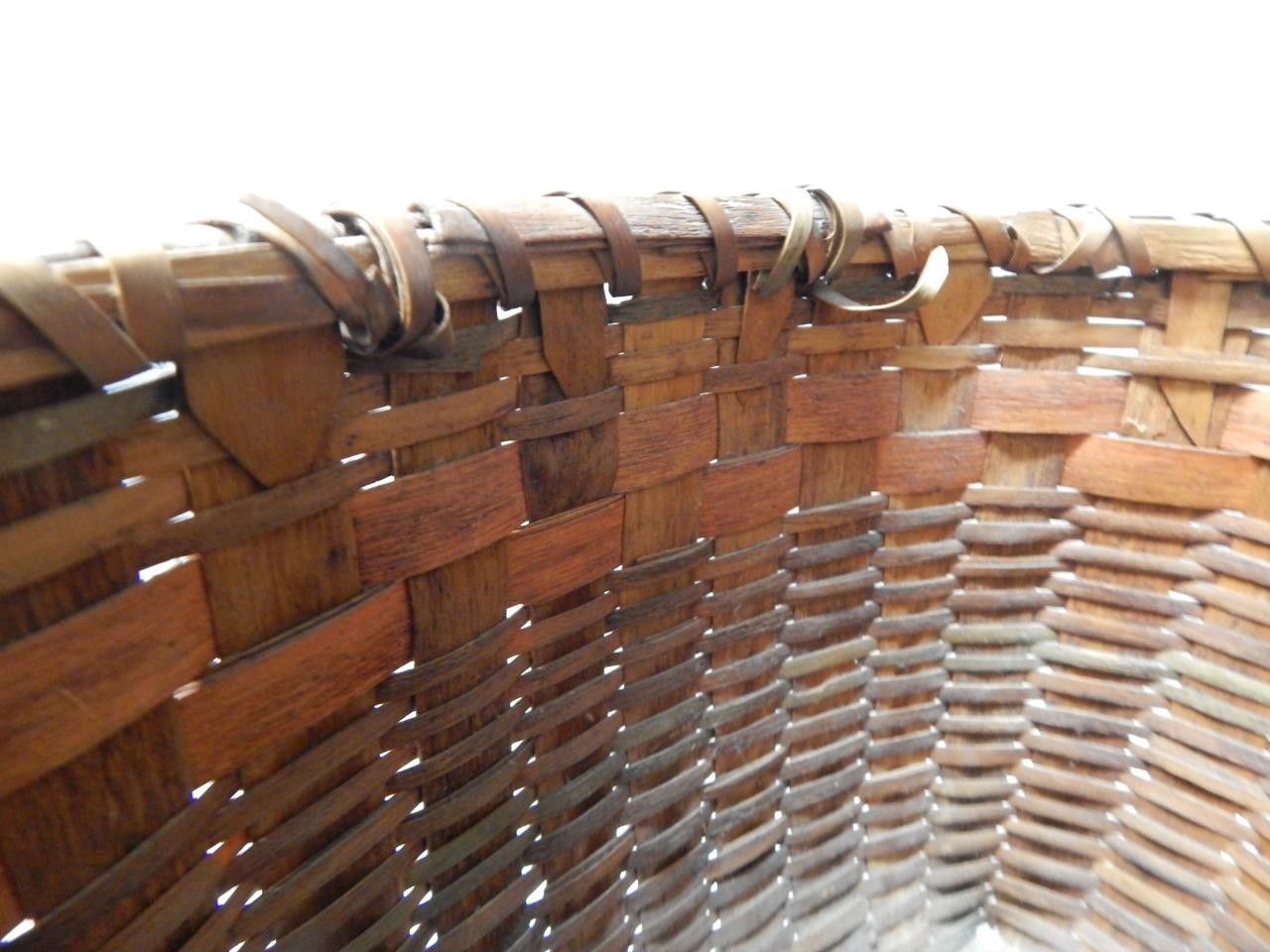 ANTIQUE PRIMITIVE PENOBSCOT PASSAMAQUADY MAINE WOODLANDS AMERICANA INDIAN BASKET