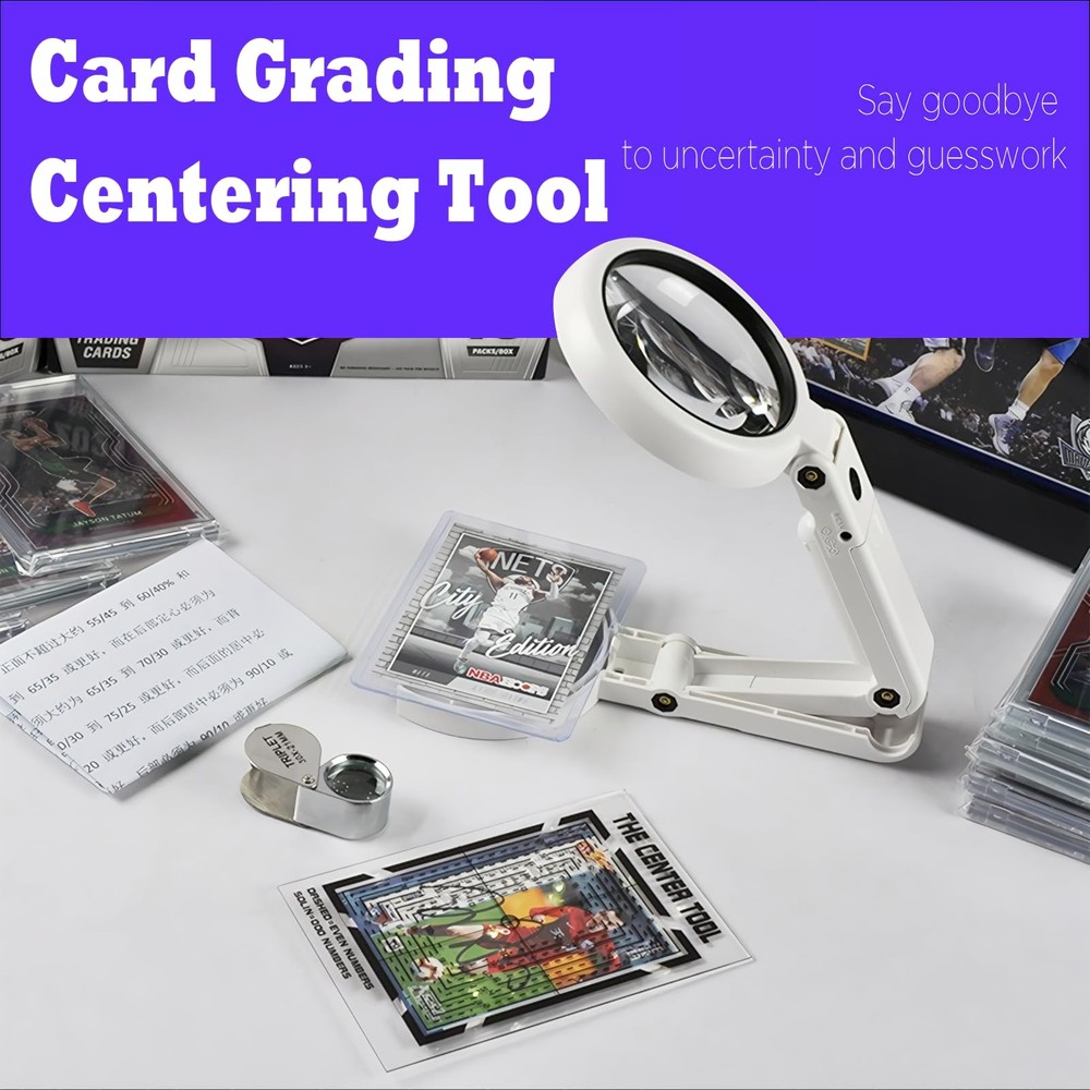 Card Grading Centering Tool Kit - with Cleaning Cloth - Precision Transparent