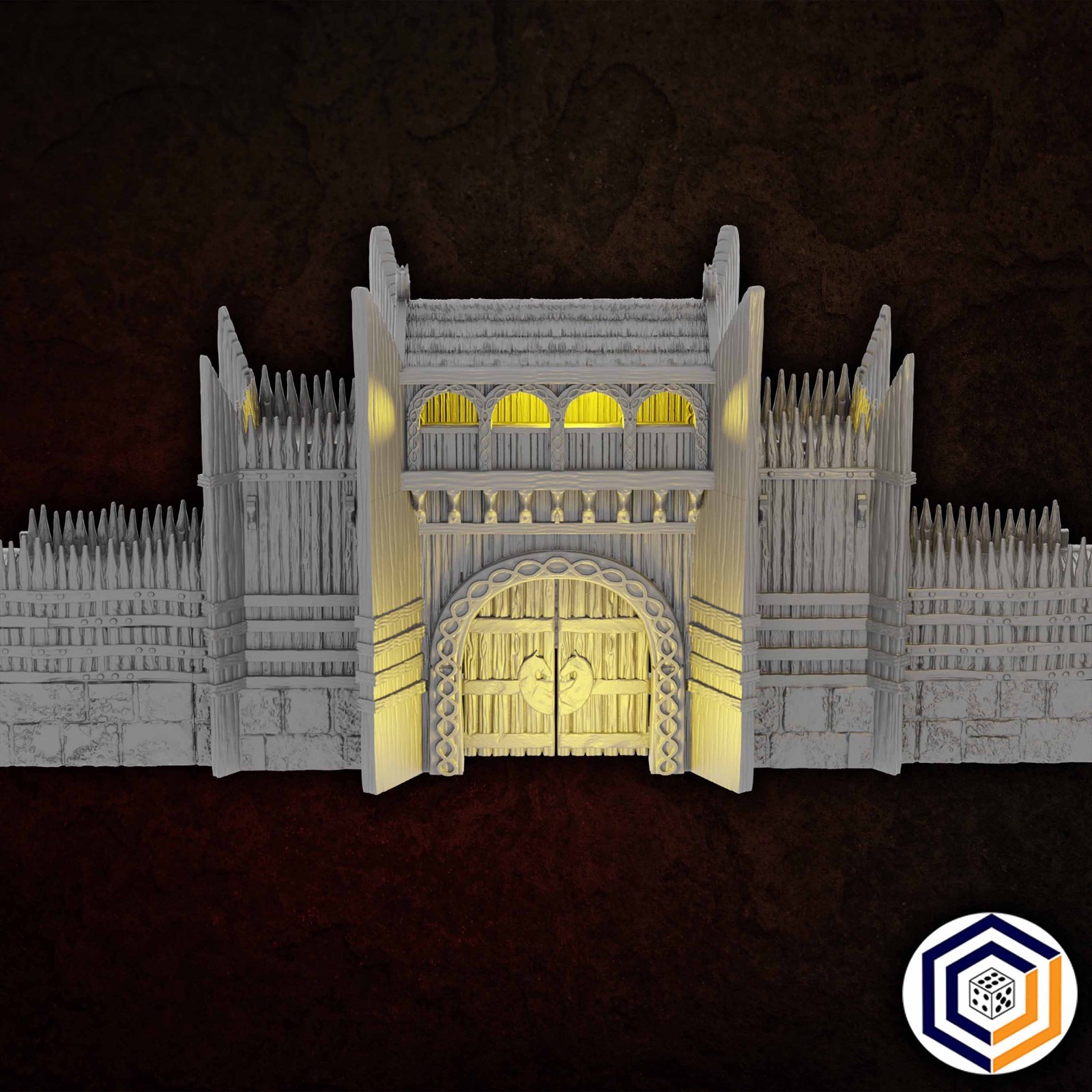 Saxonia-Rohan Fortress Wall Set 28mm tabletop terrain for MESBG