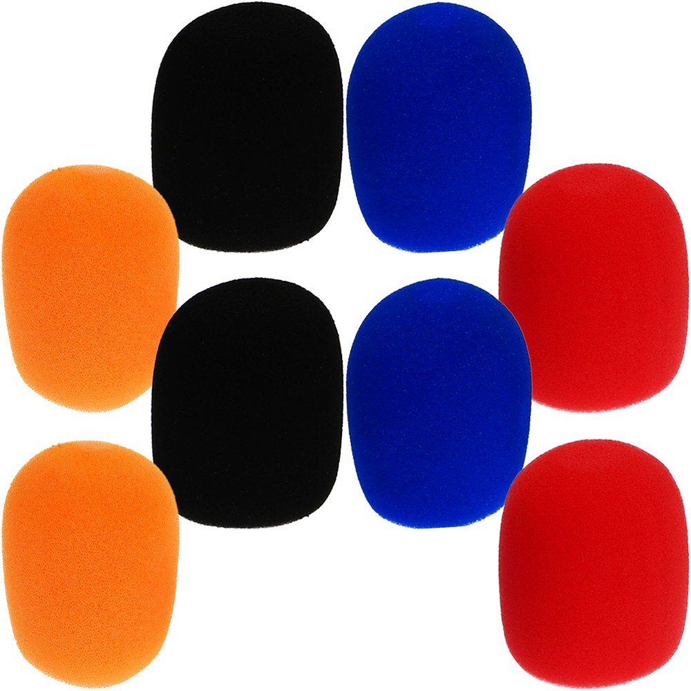 8 Pcs Wind Screen for Mics Microphone Windproof Cover Sponge Sleeve