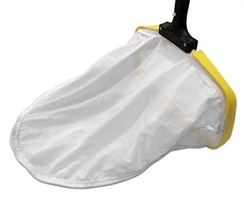 Pool Net - 14" Round, Yellow, Plastic, Polycarbonate Handle, Compact, Durable