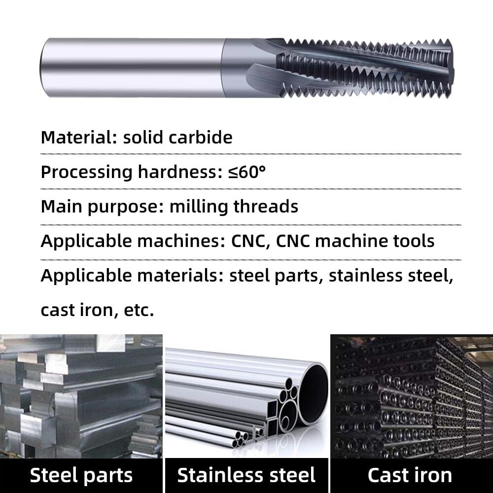 Solid Carbide Thread Mill UNF 7/16-20 Full Teeth CNC Thread Mill Cutter