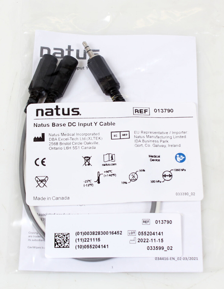 Natus 013790 Quantum Base DC Input Y Cable -Brand New-