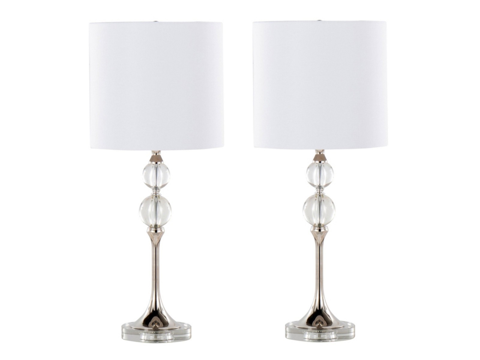 SET OF 2 LumiSource Clara Crystal Table Lamp Modern Bedroom Living Room Decor