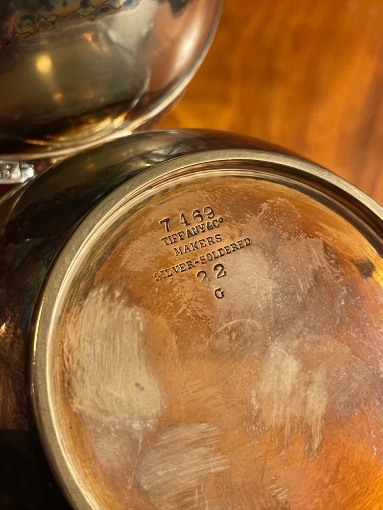 TIFFANY CO Silver Soldered Pots 7469 DOUBLE