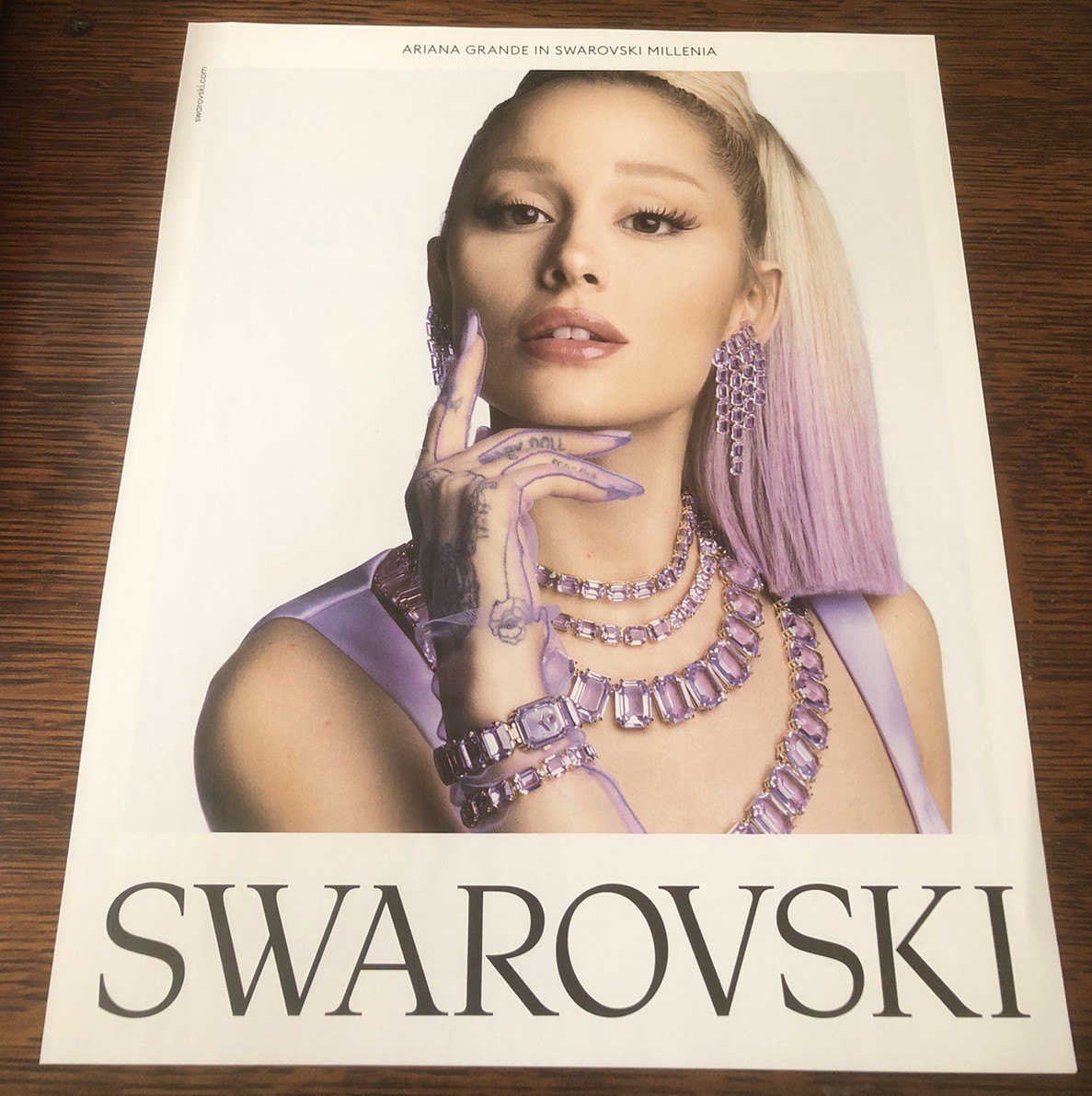 Ariana Grande in Swarovski Millenia - Magazine Print Jewelry Ad