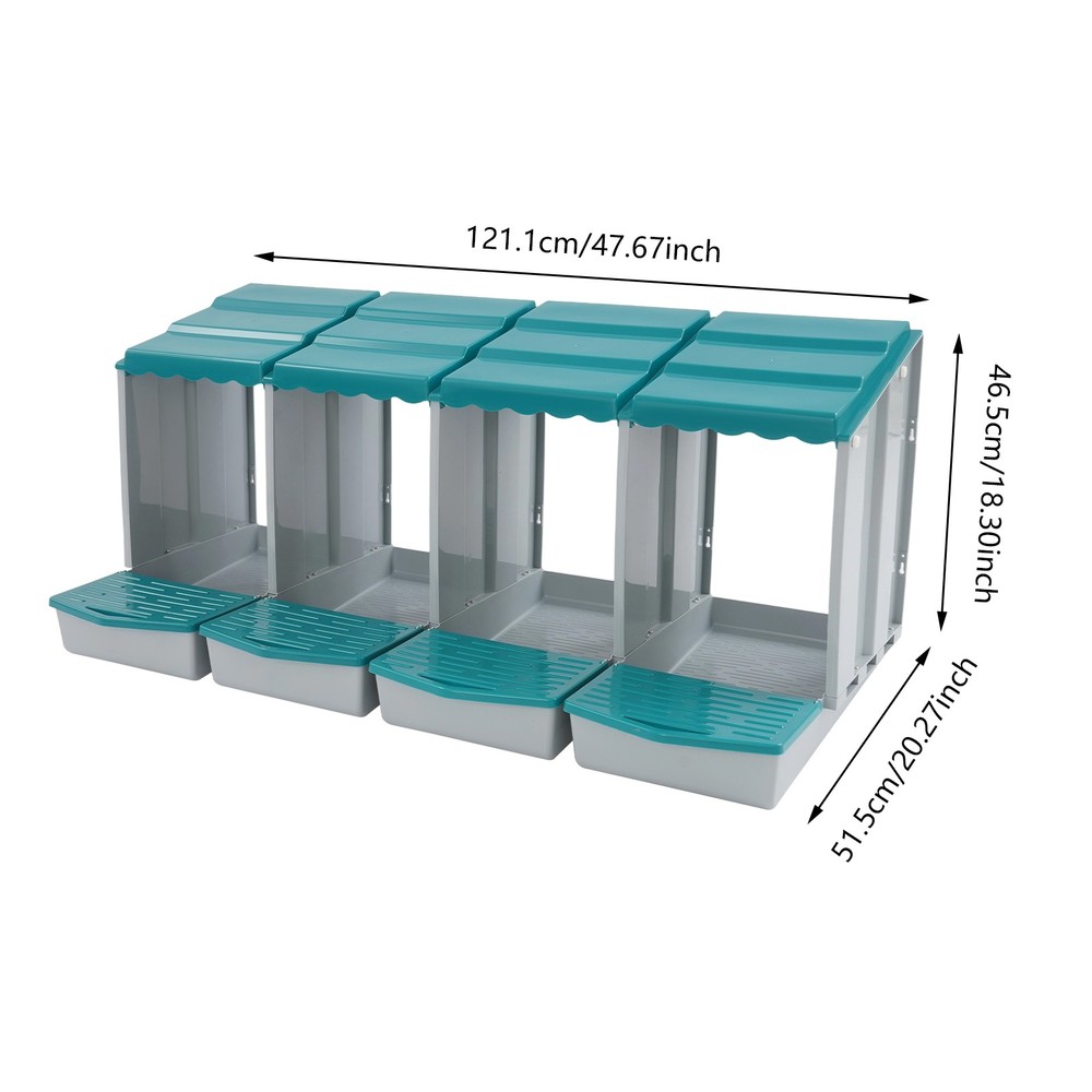 4-Compartment Chicken Nesting Box, Chicken Laying Box with Egg Collection