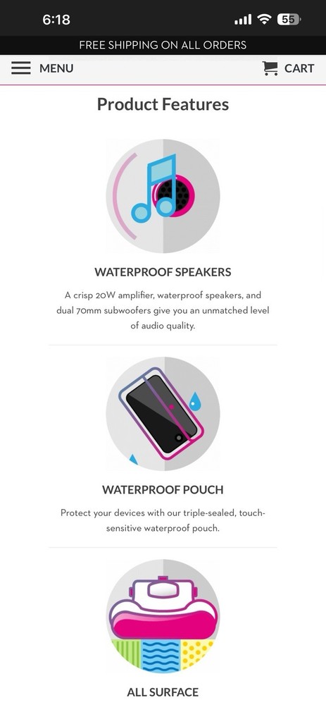 SoundFloat Single Lounge Bluetooth Inflatable Pool Float – NEW (Damage Box)