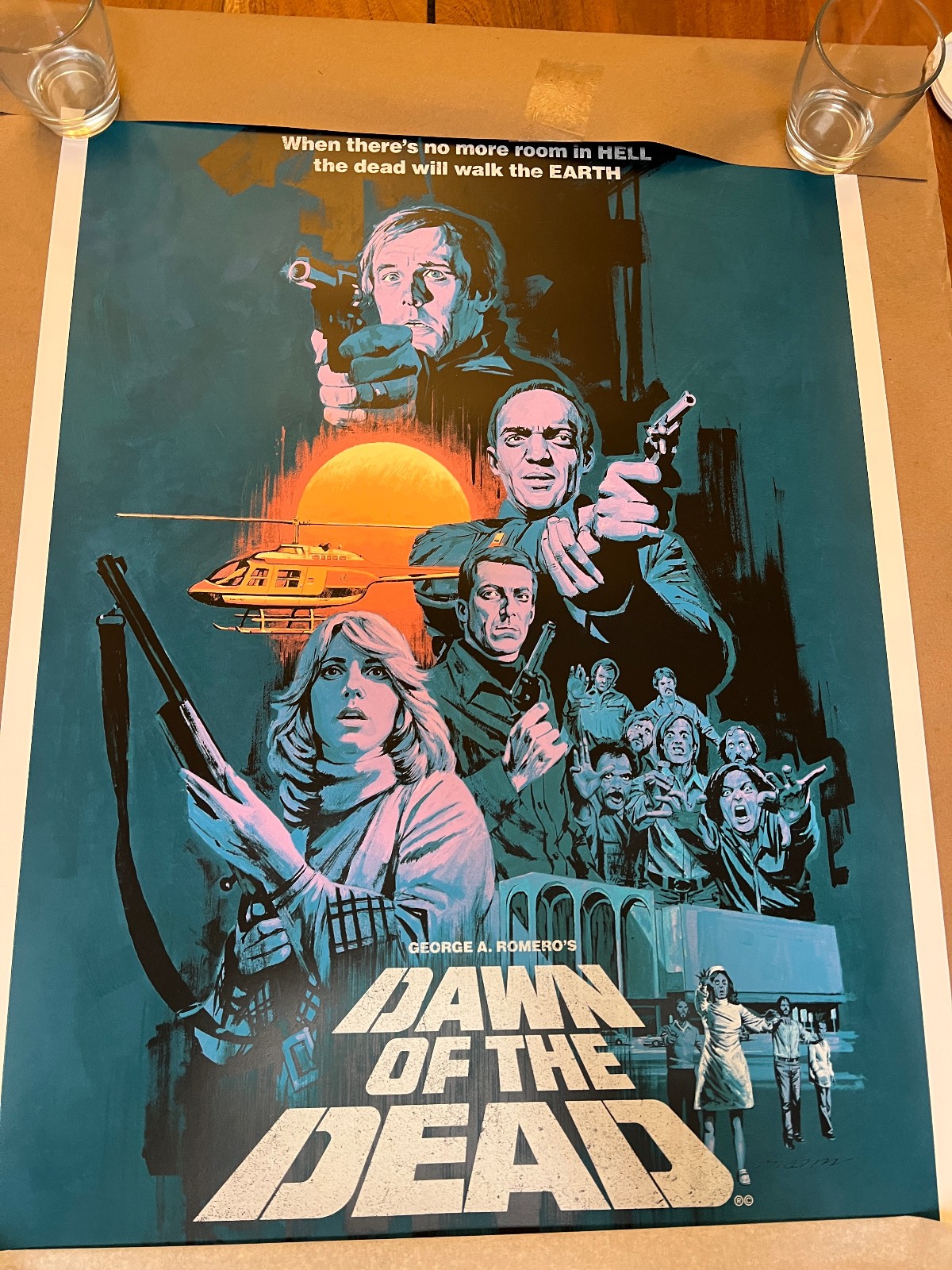 BNG x ISH - DAWN OF THE DEAD (1978) Print by Paul Mann (EMERALD Variant #69/175)