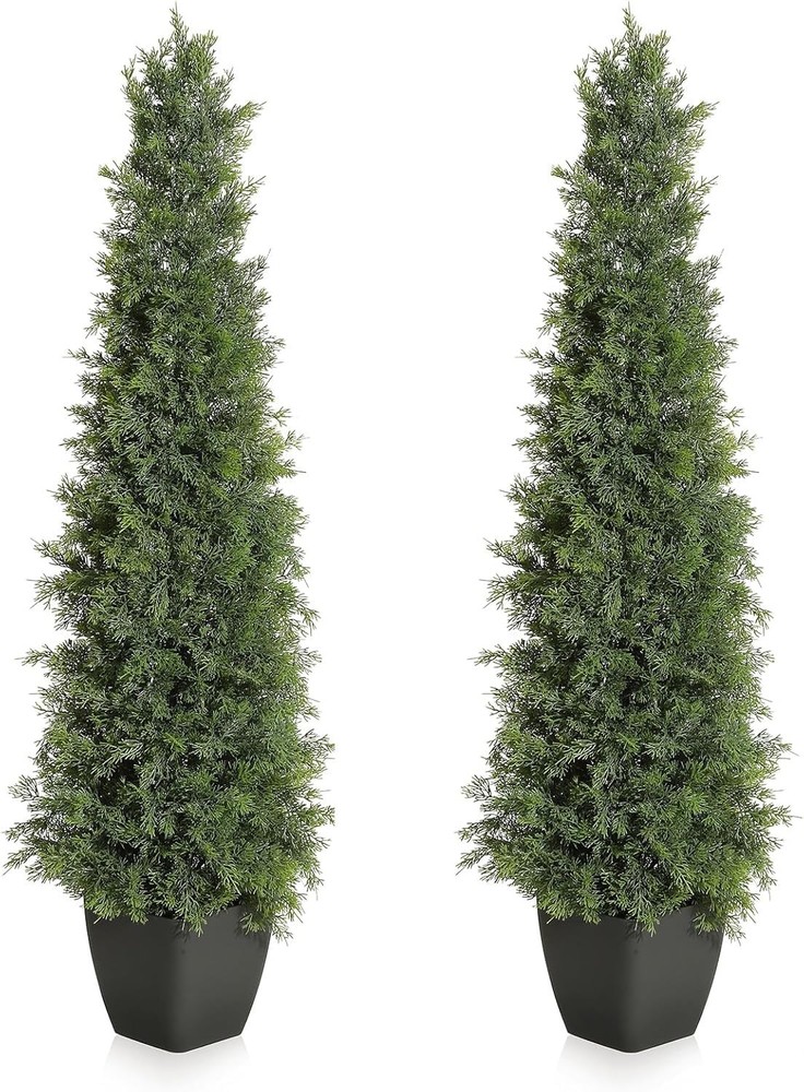 2 Pack 3FT Artificial Cedar Topiary Trees Topiary Trees Christmas tree