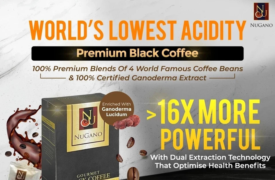 Nugano Black Coffee Premium 100% Organic Ganoderma ( X 2 )