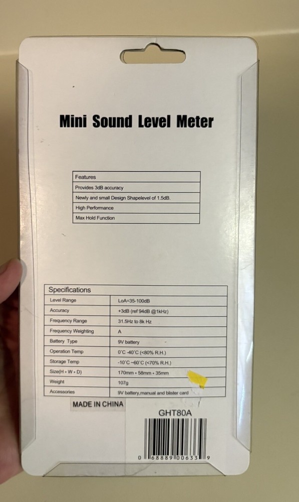 Mini Sound Level Meter, NO.201208154130