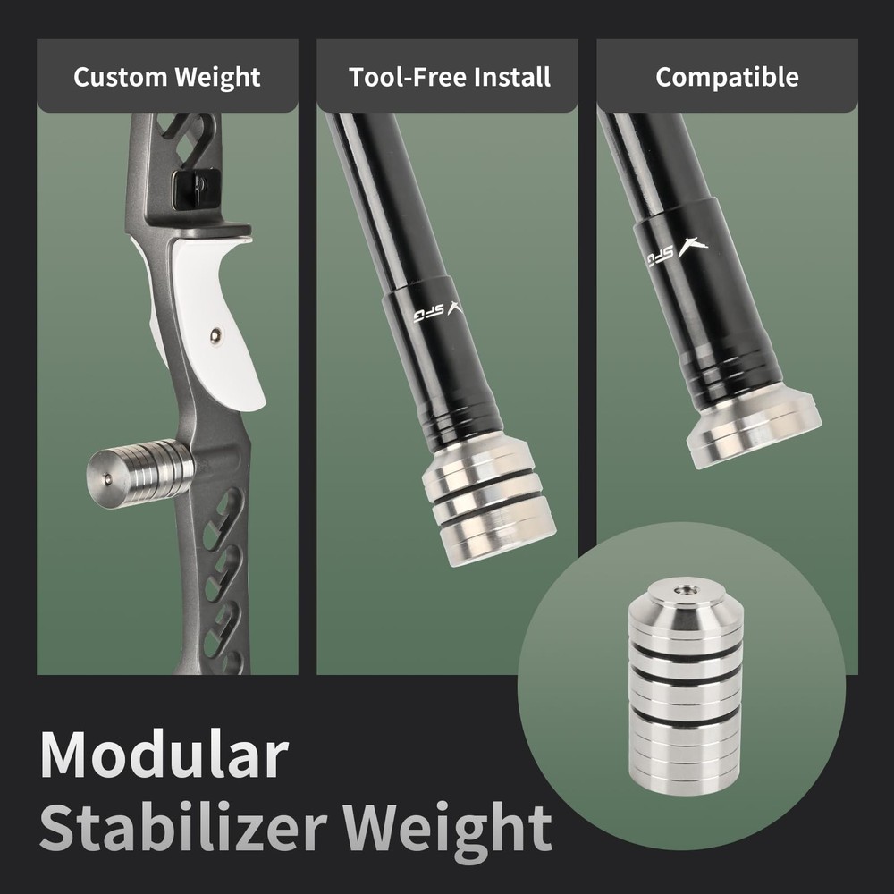 Archery Bow Stabilizer Weight, Customizable Bow Weight Set Bow Riser Archery ...