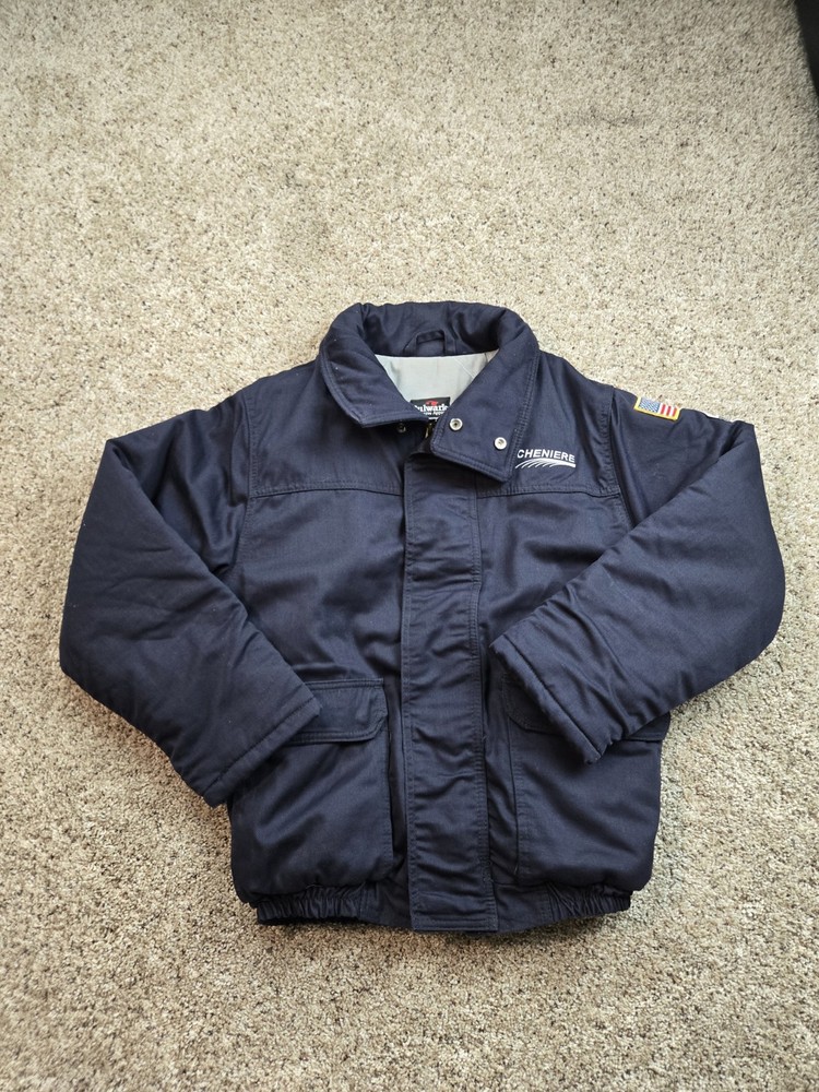 Bulwark FR Work Jacket Mens Small Blue Bomber Flame Resistant Full Zip