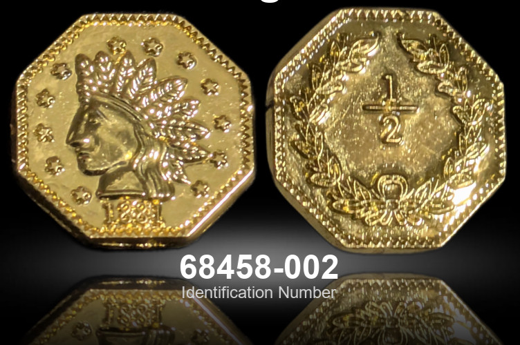 CALIFORNIA Token Dated 1881 Small 1/2 Fractional