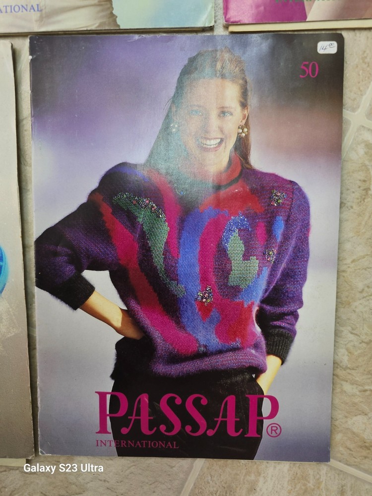 (5) Passap DM80 E6000 Knitting Machine Patterns Magazines #41,47-50
