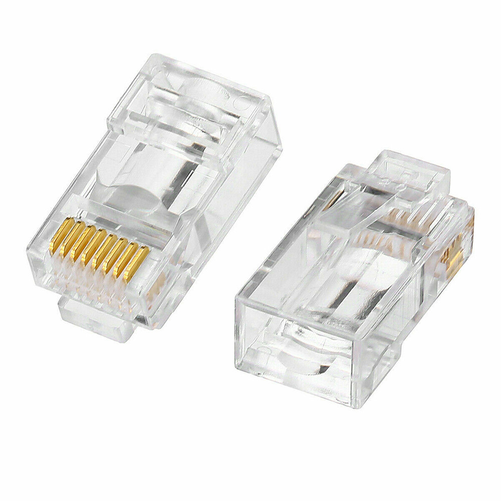 100pcs RJ45 Pass Through Modular Plug Network Cable Connector End 8P8C CAT6 CAT5