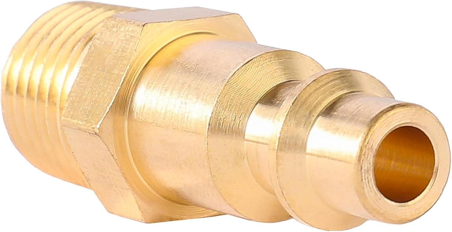10 Pack Brass Air Hose Fittings â€“ 1/4" NPT Male Quick Connect Couplers & Plugs