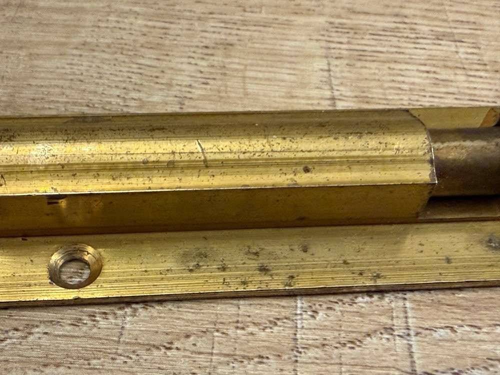 VINTAGE SOLID BRASS 6" SLIDE BOLT DOOR BOLT