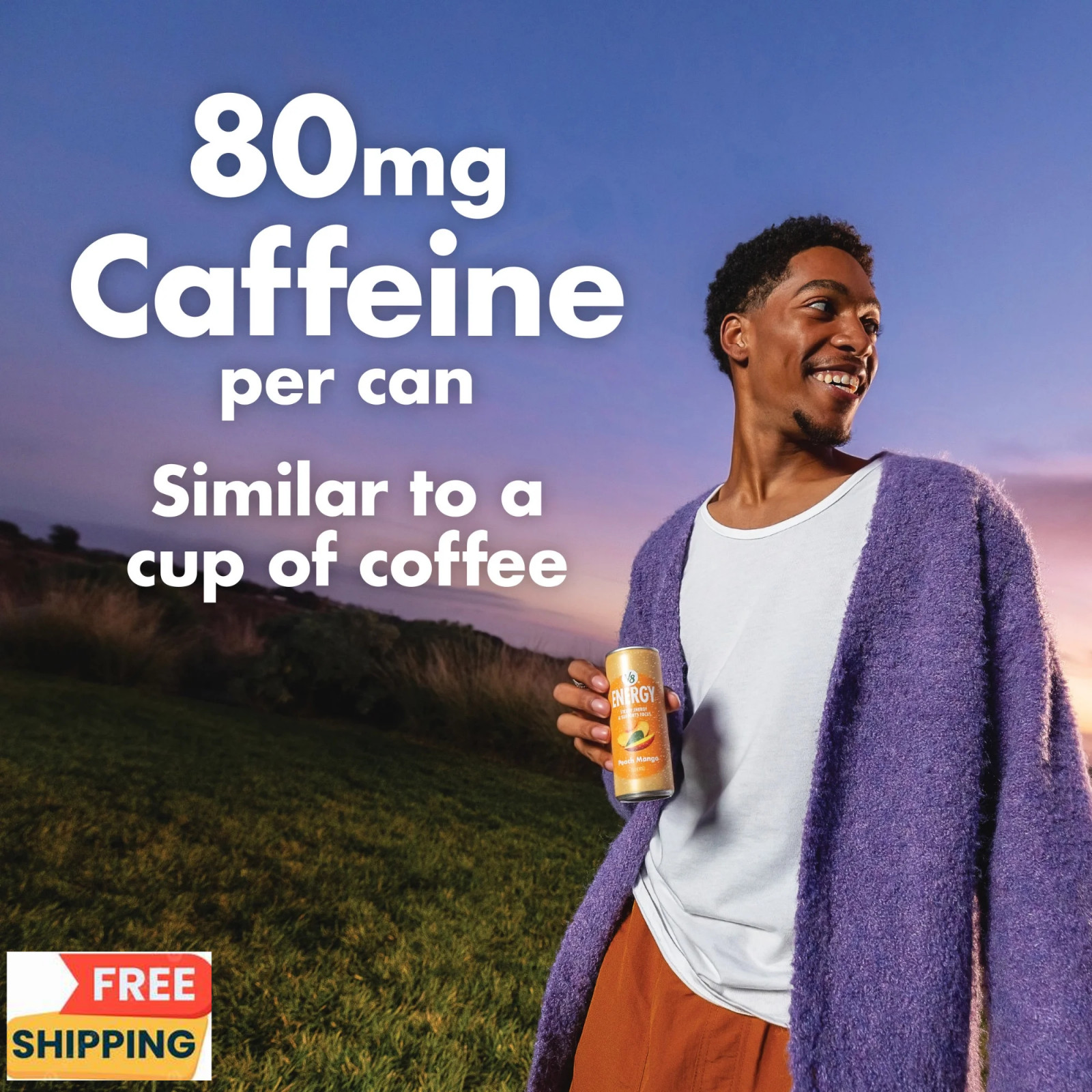 V8 Energy Orange Pineapple Energy Drink, 8 fl oz Can, 12 Pack