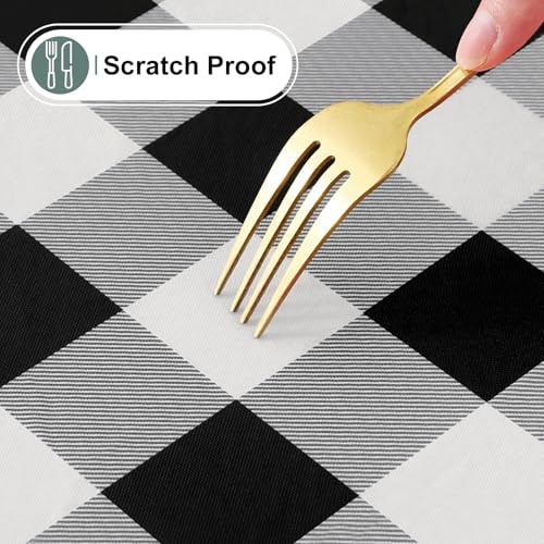 Buffalo Rectangle Picnic Tablecloth, 6 72" x 30" (Rectangular) Black & White