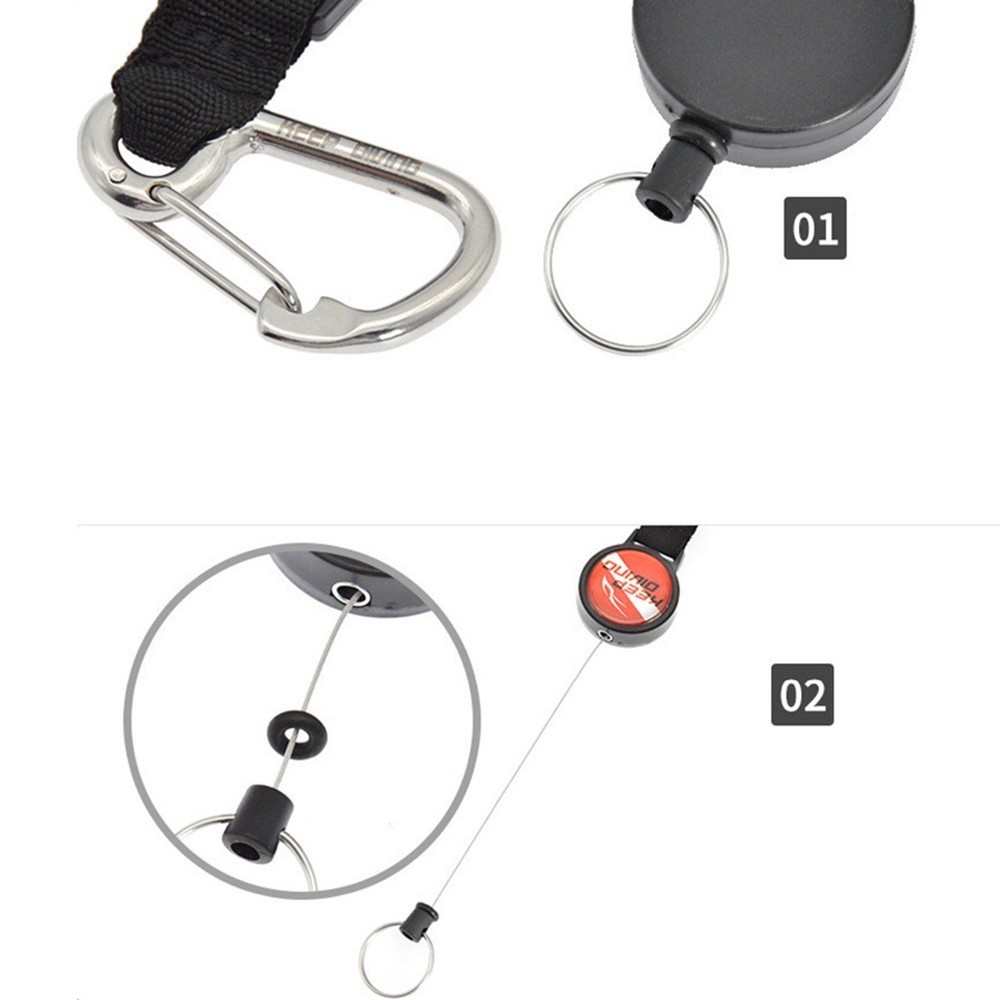 Key Chain Strap Adjustable Diving Gear Hook Diving Telescopic Miss Rope